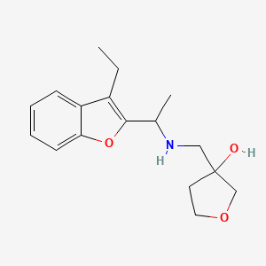 molecular formula C17H23NO3 B6638446 3-[[1-(3-Ethyl-1-benzofuran-2-yl)ethylamino]methyl]oxolan-3-ol 