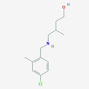 molecular formula C13H20ClNO B6638457 4-[(4-Chloro-2-methylphenyl)methylamino]-3-methylbutan-1-ol 