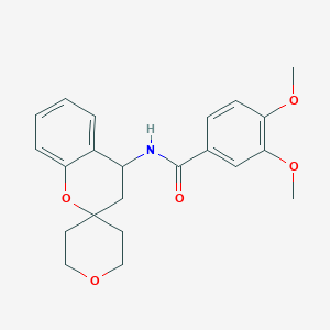 molecular formula C22H25NO5 B6638468 3,4-dimethoxy-N-spiro[3,4-dihydrochromene-2,4'-oxane]-4-ylbenzamide 