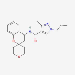 molecular formula C21H27N3O3 B6638502 3-methyl-1-propyl-N-spiro[3,4-dihydrochromene-2,4'-oxane]-4-ylpyrazole-4-carboxamide 