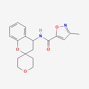 molecular formula C18H20N2O4 B6638514 3-methyl-N-spiro[3,4-dihydrochromene-2,4'-oxane]-4-yl-1,2-oxazole-5-carboxamide 