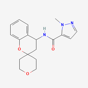 molecular formula C18H21N3O3 B6638527 2-methyl-N-spiro[3,4-dihydrochromene-2,4'-oxane]-4-ylpyrazole-3-carboxamide 