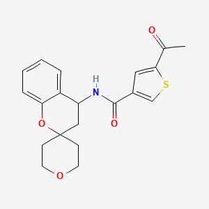 molecular formula C20H21NO4S B6638553 5-acetyl-N-spiro[3,4-dihydrochromene-2,4'-oxane]-4-ylthiophene-3-carboxamide 