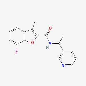 molecular formula C17H15FN2O2 B6638570 7-fluoro-3-methyl-N-(1-pyridin-3-ylethyl)-1-benzofuran-2-carboxamide 