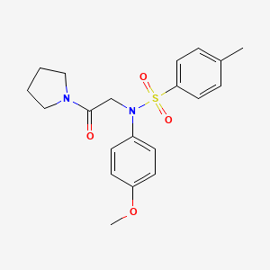 molecular formula C20H24N2O4S B6638576 N-(4-methoxyphenyl)-4-methyl-N-(2-oxo-2-pyrrolidin-1-ylethyl)benzenesulfonamide 