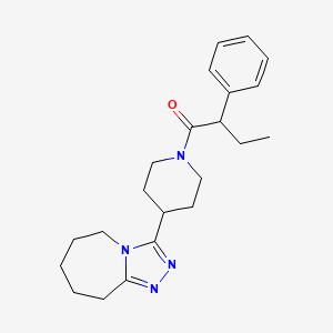 molecular formula C22H30N4O B6638580 2-phenyl-1-[4-(6,7,8,9-tetrahydro-5H-[1,2,4]triazolo[4,3-a]azepin-3-yl)piperidin-1-yl]butan-1-one 