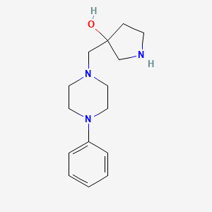 molecular formula C15H23N3O B6638606 3-[(4-Phenylpiperazin-1-yl)methyl]pyrrolidin-3-ol 