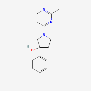 molecular formula C16H19N3O B6638607 3-(4-Methylphenyl)-1-(2-methylpyrimidin-4-yl)pyrrolidin-3-ol 