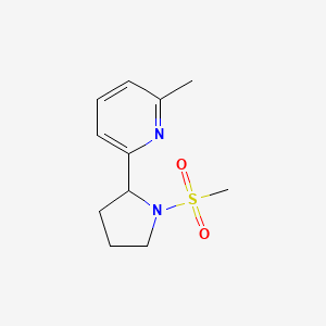 molecular formula C11H16N2O2S B6638613 2-Methyl-6-(1-methylsulfonylpyrrolidin-2-yl)pyridine 