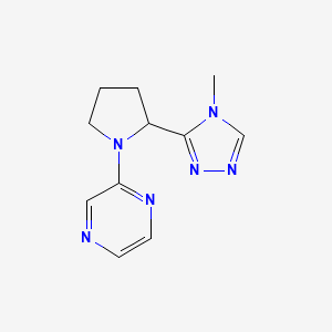 molecular formula C11H14N6 B6638619 2-[2-(4-Methyl-1,2,4-triazol-3-yl)pyrrolidin-1-yl]pyrazine 