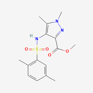 molecular formula C15H19N3O4S B6638621 Methyl 4-[(2,5-dimethylphenyl)sulfonylamino]-1,5-dimethylpyrazole-3-carboxylate 