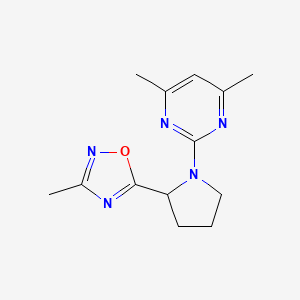 molecular formula C13H17N5O B6638629 5-[1-(4,6-Dimethylpyrimidin-2-yl)pyrrolidin-2-yl]-3-methyl-1,2,4-oxadiazole 