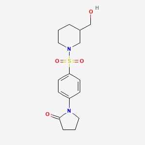 molecular formula C16H22N2O4S B6638630 1-[4-[3-(Hydroxymethyl)piperidin-1-yl]sulfonylphenyl]pyrrolidin-2-one 
