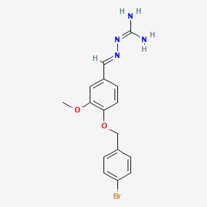 molecular formula C16H17BrN4O2 B6638647 2-[(E)-[4-[(4-bromophenyl)methoxy]-3-methoxyphenyl]methylideneamino]guanidine 