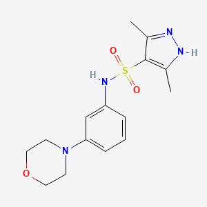 molecular formula C15H20N4O3S B6638650 3,5-dimethyl-N-(3-morpholin-4-ylphenyl)-1H-pyrazole-4-sulfonamide 