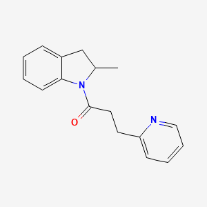 molecular formula C17H18N2O B6638670 1-(2-Methyl-2,3-dihydroindol-1-yl)-3-pyridin-2-ylpropan-1-one 