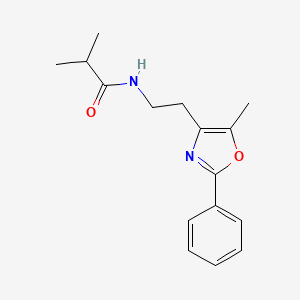 molecular formula C16H20N2O2 B6638684 2-methyl-N-[2-(5-methyl-2-phenyl-1,3-oxazol-4-yl)ethyl]propanamide 