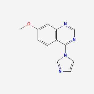 molecular formula C12H10N4O B6638692 4-Imidazol-1-yl-7-methoxyquinazoline 