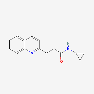 molecular formula C15H16N2O B6638728 N-cyclopropyl-3-quinolin-2-ylpropanamide 