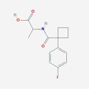 molecular formula C14H16FNO3 B6638735 2-[[1-(4-Fluorophenyl)cyclobutanecarbonyl]amino]propanoic acid 