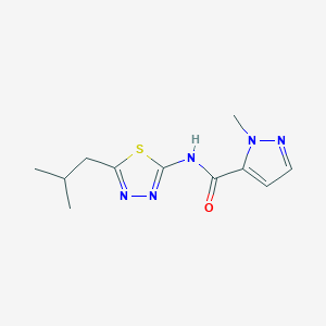 molecular formula C11H15N5OS B6638738 2-methyl-N-[5-(2-methylpropyl)-1,3,4-thiadiazol-2-yl]pyrazole-3-carboxamide 