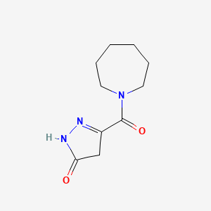 molecular formula C10H15N3O2 B6638741 3-(Azepane-1-carbonyl)-1,4-dihydropyrazol-5-one 