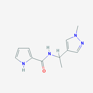 molecular formula C11H14N4O B6638761 N-[1-(1-methylpyrazol-4-yl)ethyl]-1H-pyrrole-2-carboxamide 