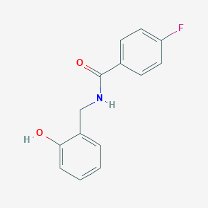 molecular formula C14H12FNO2 B6638768 4-fluoro-N-[(2-hydroxyphenyl)methyl]benzamide 