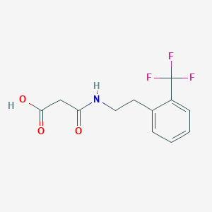 molecular formula C12H12F3NO3 B6638790 3-Oxo-3-[2-[2-(trifluoromethyl)phenyl]ethylamino]propanoic acid 