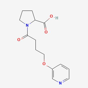 molecular formula C14H18N2O4 B6638810 1-(4-Pyridin-3-yloxybutanoyl)pyrrolidine-2-carboxylic acid 
