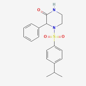 molecular formula C19H22N2O3S B6638836 3-Phenyl-4-(4-propan-2-ylphenyl)sulfonylpiperazin-2-one 