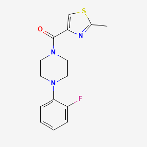 molecular formula C15H16FN3OS B6638843 [4-(2-Fluorophenyl)piperazin-1-yl]-(2-methyl-1,3-thiazol-4-yl)methanone 