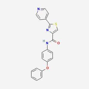 molecular formula C21H15N3O2S B6638857 N-(4-phenoxyphenyl)-2-pyridin-4-yl-1,3-thiazole-4-carboxamide 