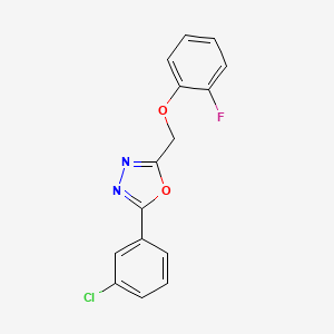 molecular formula C15H10ClFN2O2 B6638861 2-(3-Chlorophenyl)-5-[(2-fluorophenoxy)methyl]-1,3,4-oxadiazole 