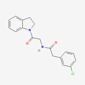 molecular formula C18H17ClN2O2 B6638867 2-(3-chlorophenyl)-N-[2-(2,3-dihydroindol-1-yl)-2-oxoethyl]acetamide 