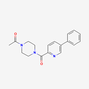 molecular formula C18H19N3O2 B6638869 1-[4-(5-Phenylpyridine-2-carbonyl)piperazin-1-yl]ethanone 