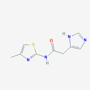 molecular formula C9H10N4OS B6638873 2-(1H-imidazol-5-yl)-N-(4-methyl-1,3-thiazol-2-yl)acetamide 