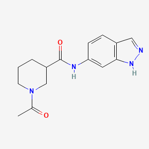 molecular formula C15H18N4O2 B6638876 1-acetyl-N-(1H-indazol-6-yl)piperidine-3-carboxamide 