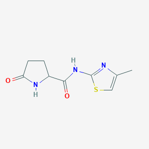 molecular formula C9H11N3O2S B6638878 N-(4-methyl-1,3-thiazol-2-yl)-5-oxopyrrolidine-2-carboxamide 