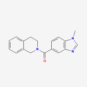 molecular formula C18H17N3O B6638885 3,4-dihydro-1H-isoquinolin-2-yl-(1-methylbenzimidazol-5-yl)methanone 