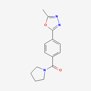molecular formula C14H15N3O2 B6638900 [4-(5-Methyl-1,3,4-oxadiazol-2-yl)phenyl]-pyrrolidin-1-ylmethanone 