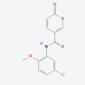 molecular formula C13H10ClNO4 B6638926 N-(5-chloro-2-methoxyphenyl)-6-oxopyran-3-carboxamide 