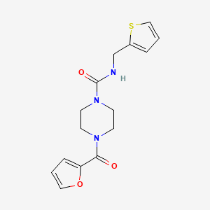 N-[(3,4-dihydro-2H-1lambda~4~-thiophen-5-yl)methyl]-4-(furan-2-carbonyl)piperazine-1-carboxamide
