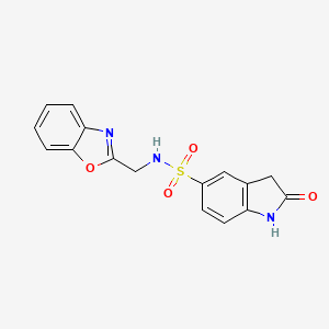 molecular formula C16H13N3O4S B6638968 N-(1,3-benzoxazol-2-ylmethyl)-2-oxo-1,3-dihydroindole-5-sulfonamide 