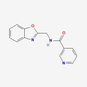 molecular formula C14H11N3O2 B6638980 N-(1,3-benzoxazol-2-ylmethyl)pyridine-3-carboxamide 