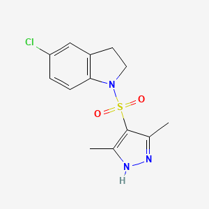molecular formula C13H14ClN3O2S B6638988 5-chloro-1-[(3,5-dimethyl-1H-pyrazol-4-yl)sulfonyl]-2,3-dihydroindole 