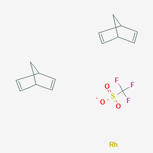 molecular formula C15H16F3O3RhS- B066390 双(降冰片烯)铑(I) 三氟甲磺酸盐 CAS No. 178397-71-2