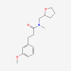 molecular formula C16H23NO3 B6639003 3-(3-methoxyphenyl)-N-methyl-N-(oxolan-2-ylmethyl)propanamide 