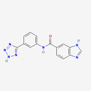molecular formula C15H11N7O B6639027 N-[3-(2H-tetrazol-5-yl)phenyl]-3H-benzimidazole-5-carboxamide 