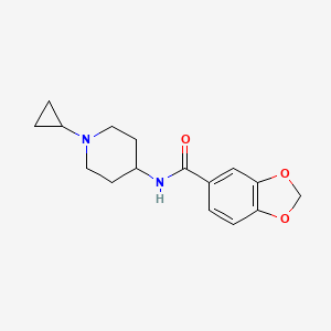 molecular formula C16H20N2O3 B6639049 N-(1-cyclopropylpiperidin-4-yl)-1,3-benzodioxole-5-carboxamide 